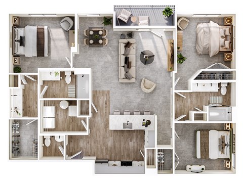 Floor plan for 3 beds, 2.5 baths, 1620 sqft